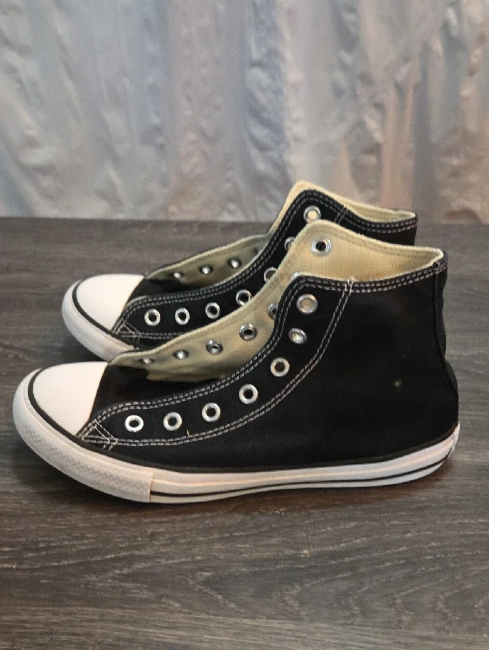 Converse Kids Black Canvas High-Top Slip-On Sneakers Size 3